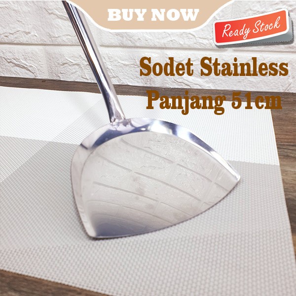 Sodet Stainless gagang Kayu 51cm kapsitas Sodet koki sodet panjang