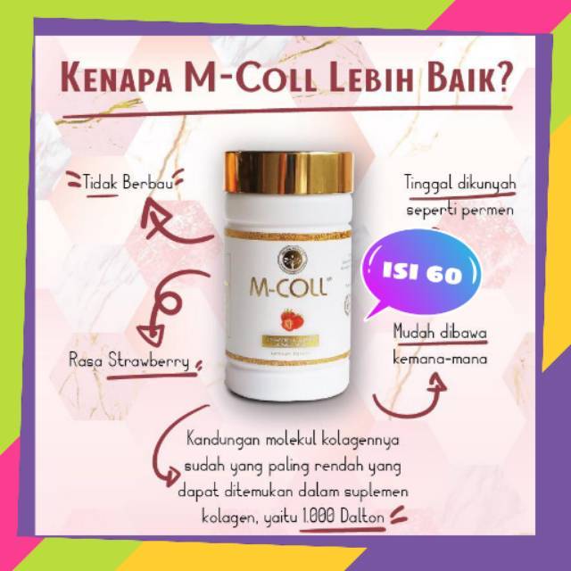 M coll collagen  60 kapsul Original 100% mcoll collagen