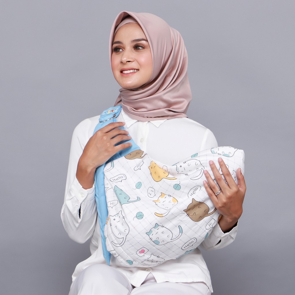 Gendongan Bayi Modern Premium Ring Sling Samping Kain Lebar Lapisan Padding Empuk Merek Ndollolo