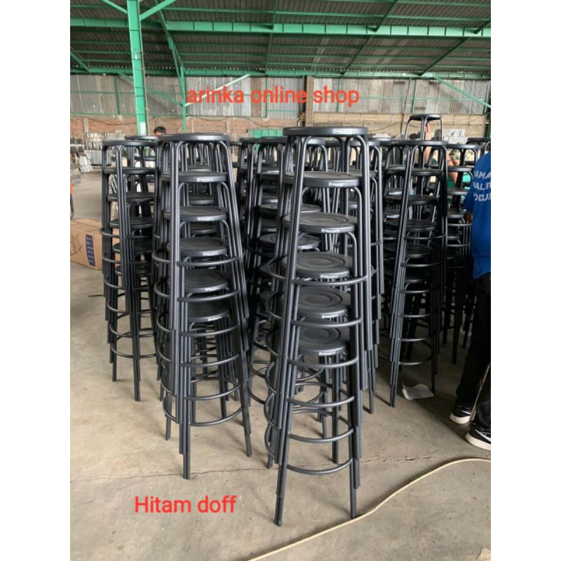 Kursi Bakso Besi Kursi Bar Kursi Bulat Kursi Tinggi 48 & 75 Cm