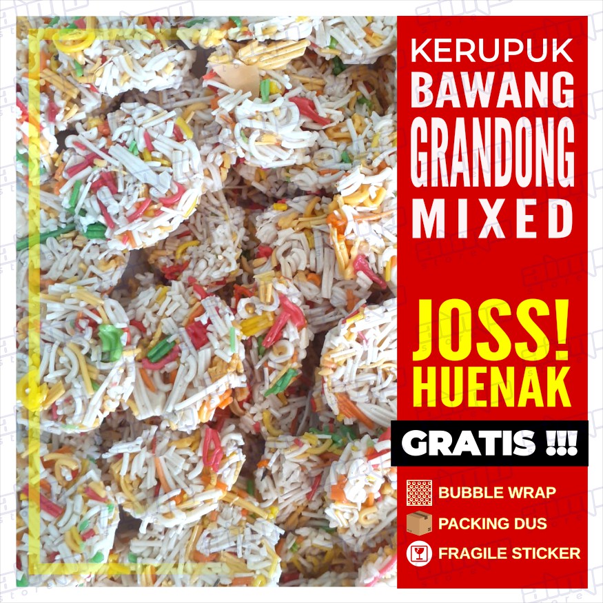 

Kerupuk BAWANG GRANDONG MIX CAMPUR Krupuk MENTAH Rasa Bawang Mekar Enak Gurih Renyah Asli Sidoarjo Kemasan 250gr