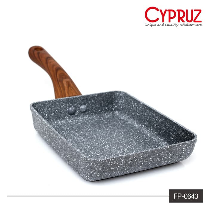 FP-0643 CYPRUZ FRY PAN MARBLE KOTAK INDUKSI 18X13 CM ORIGINAL BELGIUM