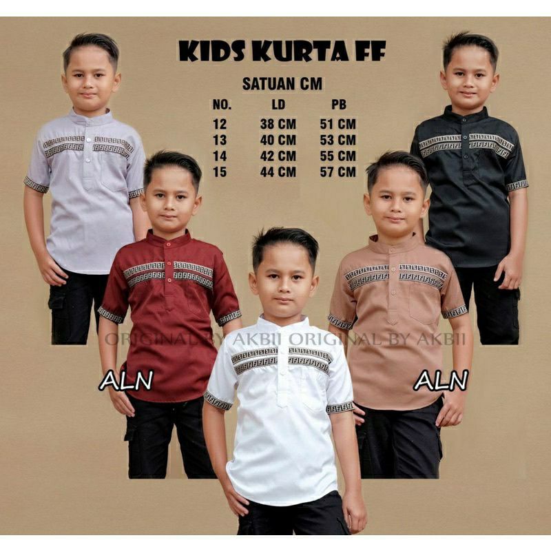Baju Koko Kurta Anak Laki Laki Model FF Terbaru Pakaian Muslim Anak