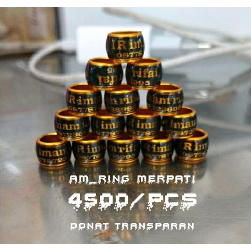 Ring merpati Donat kristal