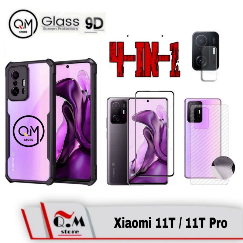 CASE XIAOMI 11T /XIAOMI 11T PRO Softcase Transparan TPU Shockproof PAKET 4IN1 Pelindung Layar