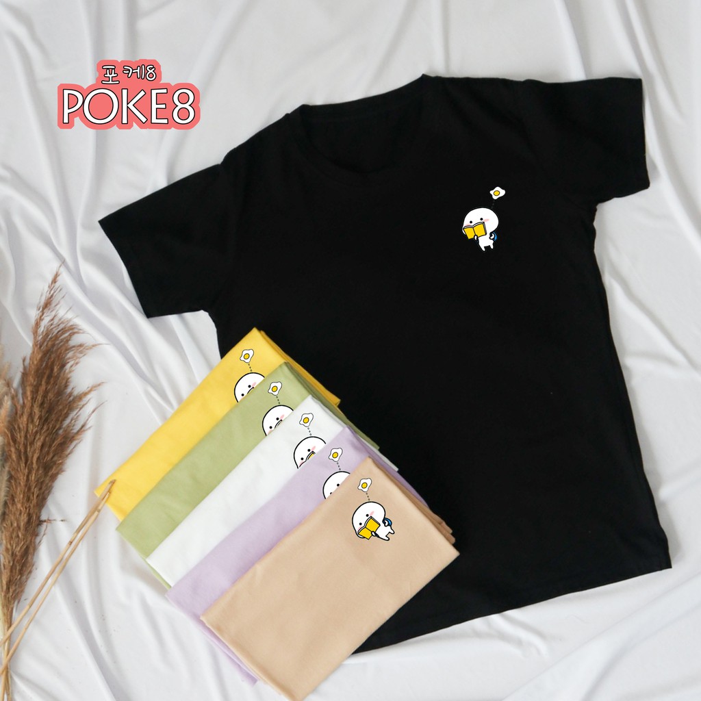 POKE8 - HELCIA TEE / KAOS KOREA WANITA LUCU / TSHIRT / TUMBLR / ATASAN BAJU QUBY PENTOL CEWEK COMBED