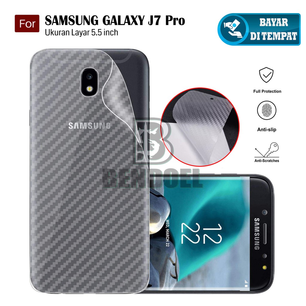 Carbon Garskin for Samsung Galaxy J7 Pro (2017) / J730 / Duos | Premium 3D Carbon Back Skin Anti Gor