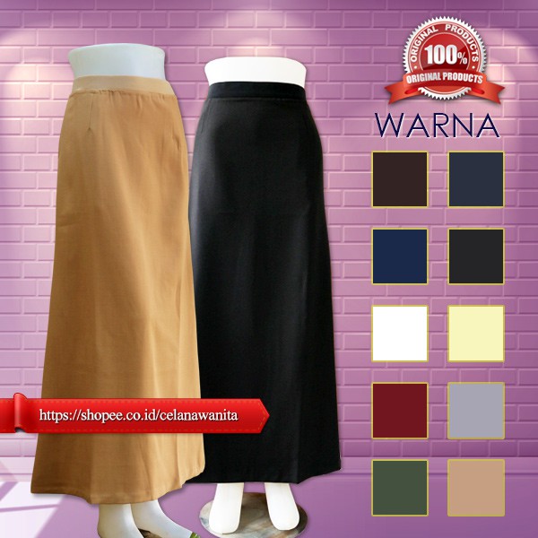Jual Rok Panjang Jumbo Size XXXL | Rok Kerja Pinggang Karet Model A ...