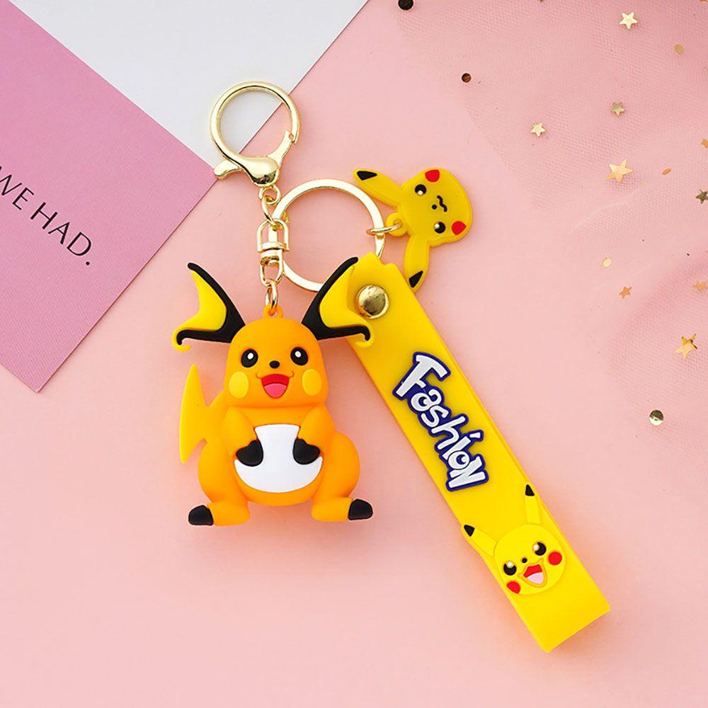 Agustina Kartun Gantungan Kunci Mobil Kunci Tergantung Anak Perempuan Pikachu Hadiah Psyduck Pokémon Action Figure Ransel Liontin Alloy Key Lanyard