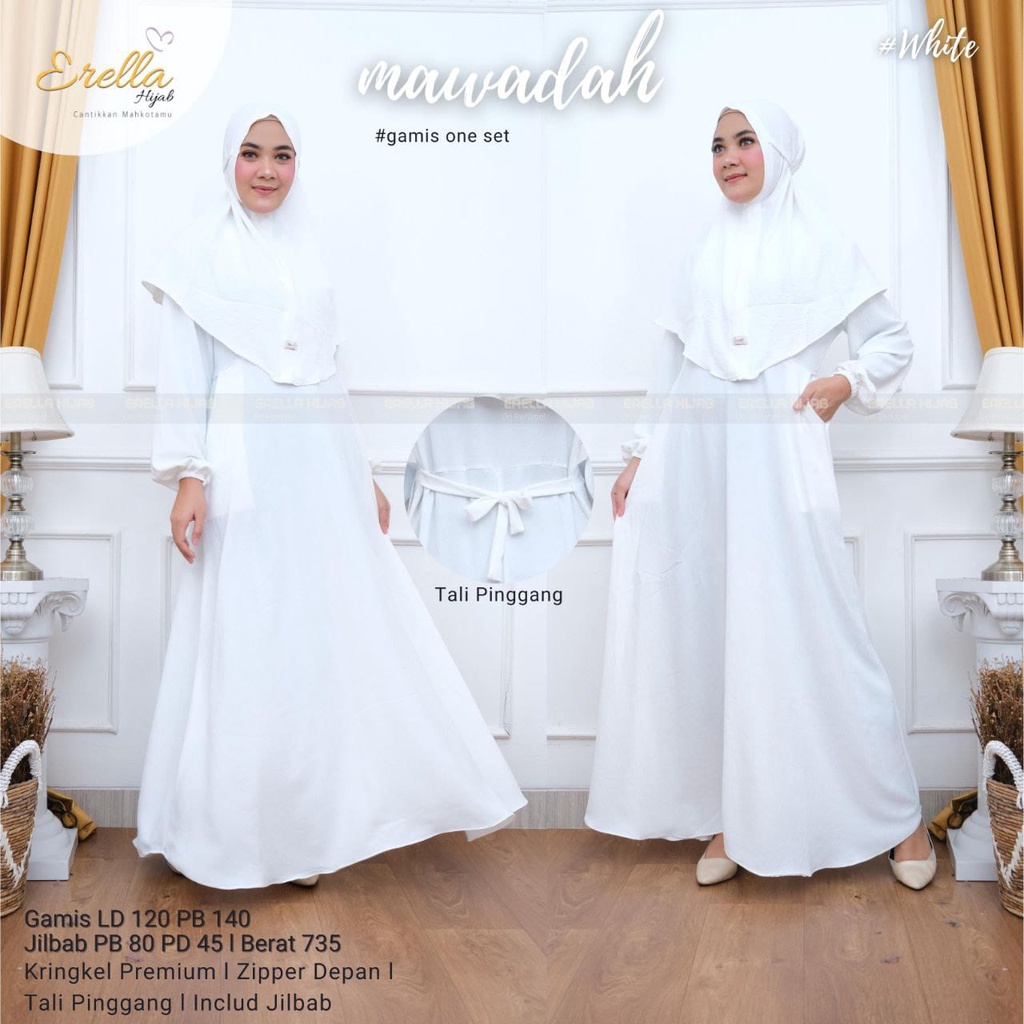 SET GAMIS MAWADAH SYARI ORI BY ERELLA HIJAB