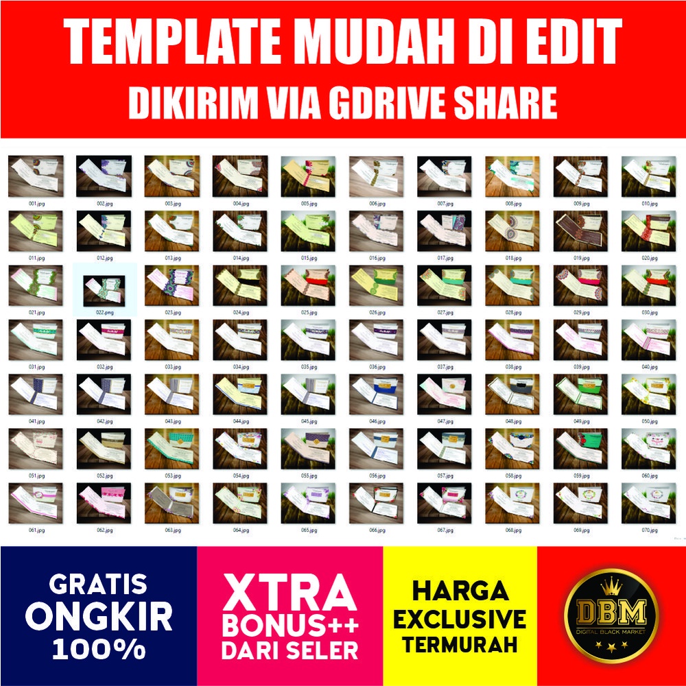 100 Undangan Vintage Premium V.4 Cdr Only - Coreldraw Template