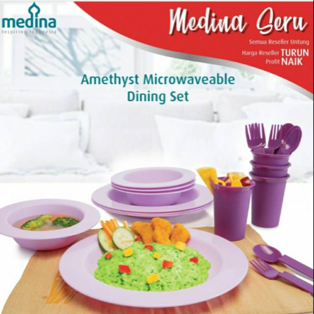 Harga Pabrik Amethyst Microwaveable Dining Set L8lydohb1VA3R
