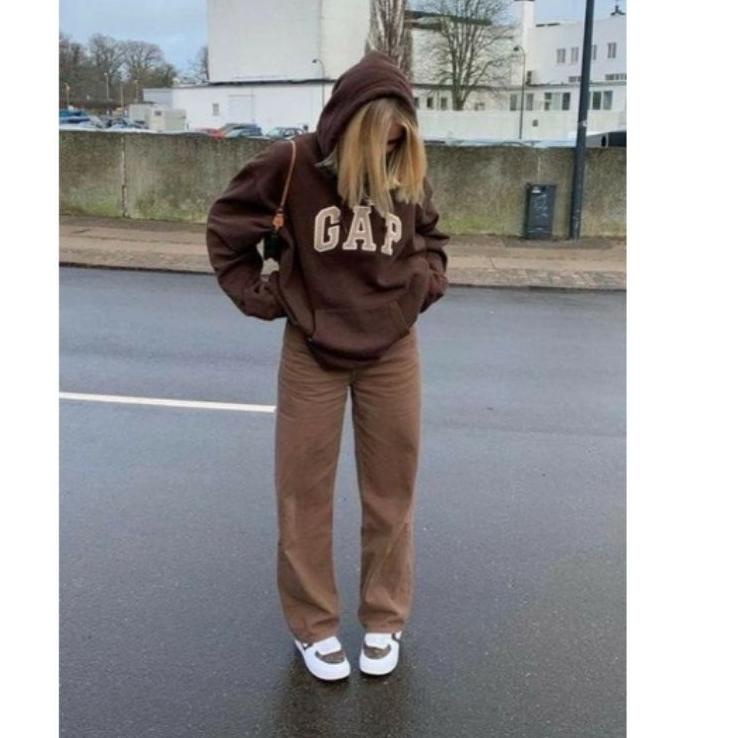 WSB.20Au22d ▫ SWETEAR HOODIE GAP BROWN OVERSIZEDUPE