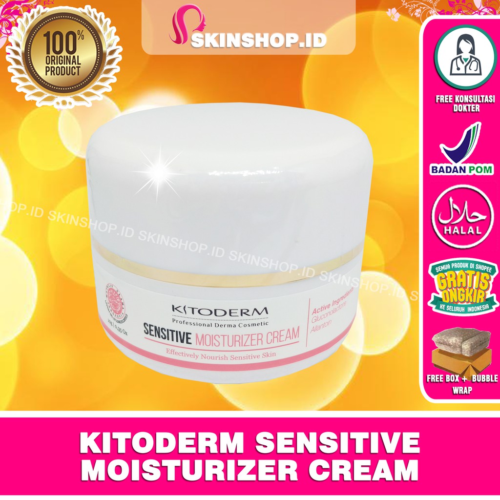 Kitoderm Sensitive Moisturizer Cream 10gr Original / Krim Pelembab Kulit Sensitif BPOM Aman