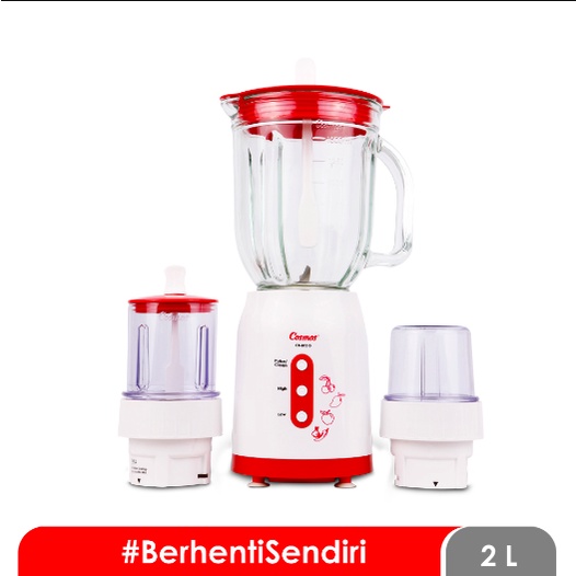 [ Cosmos ] Blender 3 IN 1 Cosmos CB 812G / CB812G / CB-812G KACA kapasitas 2 LITER (GARANSI RESMI) - Merah