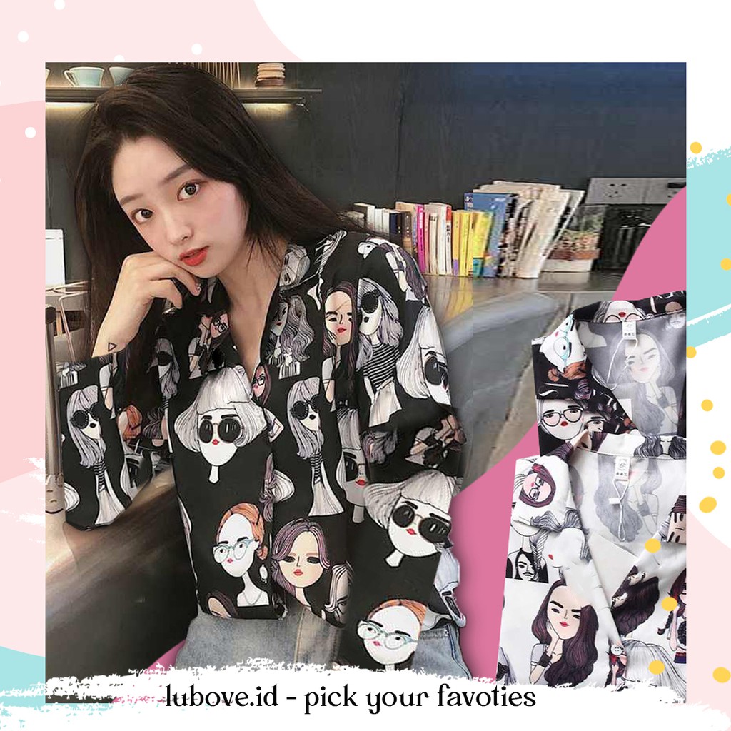KEMEJA PANJANG WANITA KARTUN