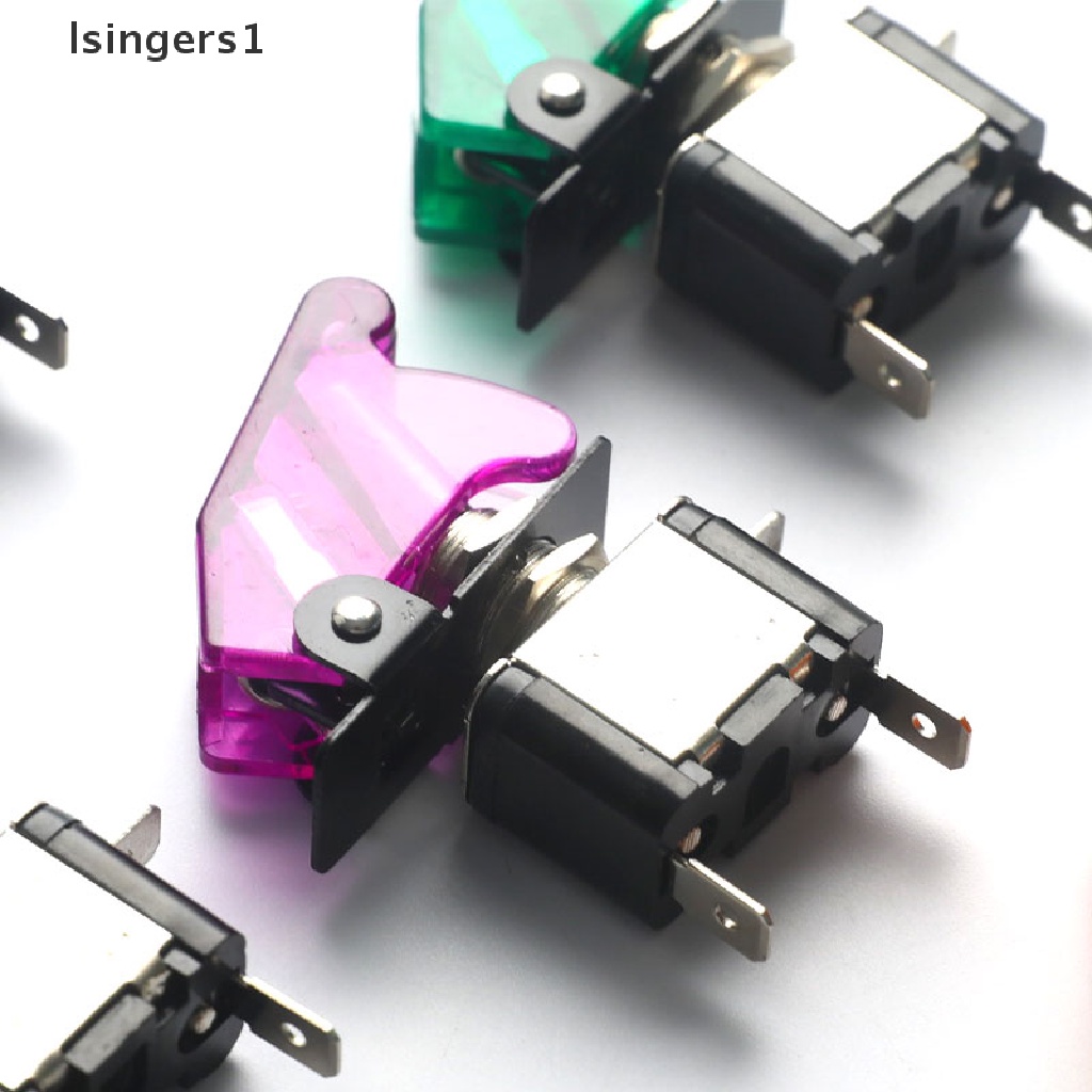 (lsingers1) Saklar Toggle Switch Flip Up 12V Dengan Lampu Led Untuk Mobil / Truk / Pesawat