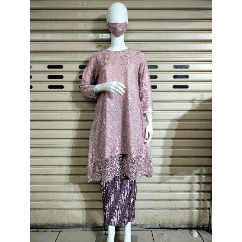 NEW KEBAYA TUNIK TILLE JUMBO 130/KEBAYA MODERN LD 130/KEBAYA PESTA/KEBAYA KEKINIAN-Rosegold