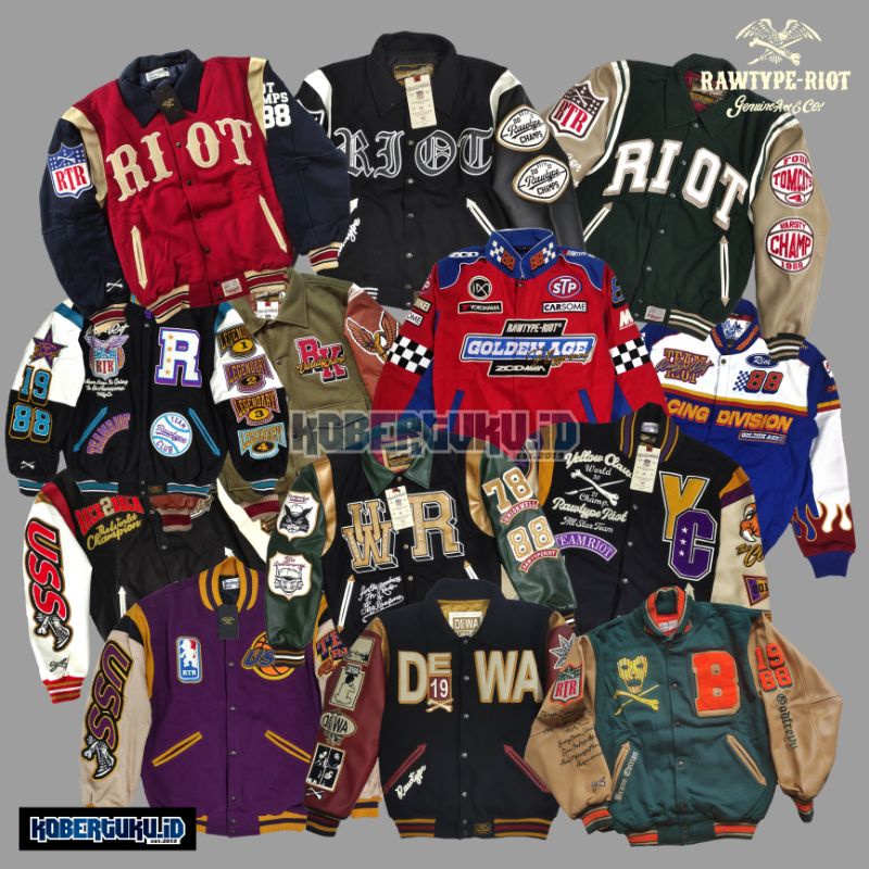 JAKET RAWTYPE RIOT VARSITY CHAMP x YELLOW CLAW / TOMCATS 2 / TOMCATS 3 / TOMCATS 4 / X BRYANT BRAVO 