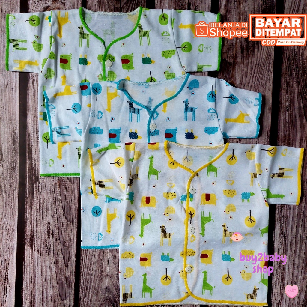 Piyama lengan pendek bayi Shankusen Animal Series isi 3 PCS