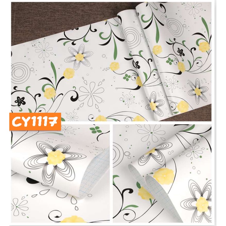 Wallpaper Dinding Stiker 45Cmx10M Wallpaper Stiker Dinding Rumah Wallpaper Dinding 3D Motif Bunga Wallstiker Kamar Tidur Ruang Tamu-CY1117