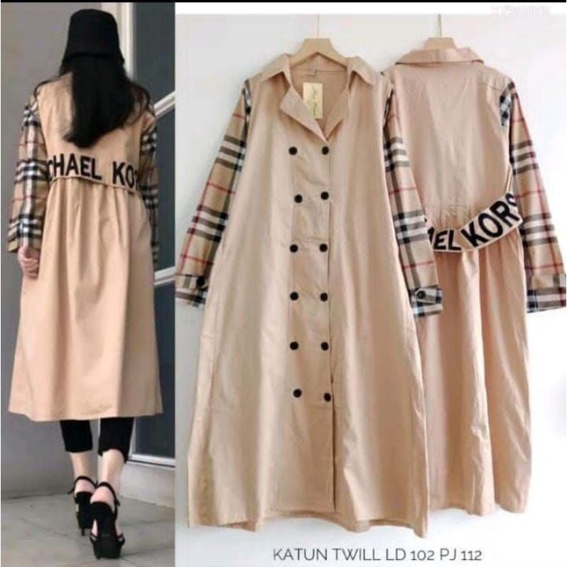 Midi dress Katun kombi kotak