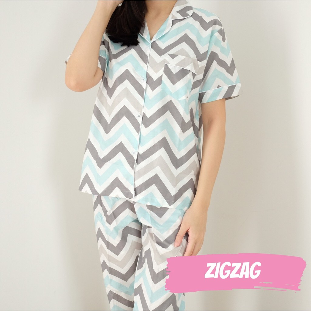 Piyama Zig Zag Tosca Cpj Piyama Wanita Abg Busui Katun Catra Halus