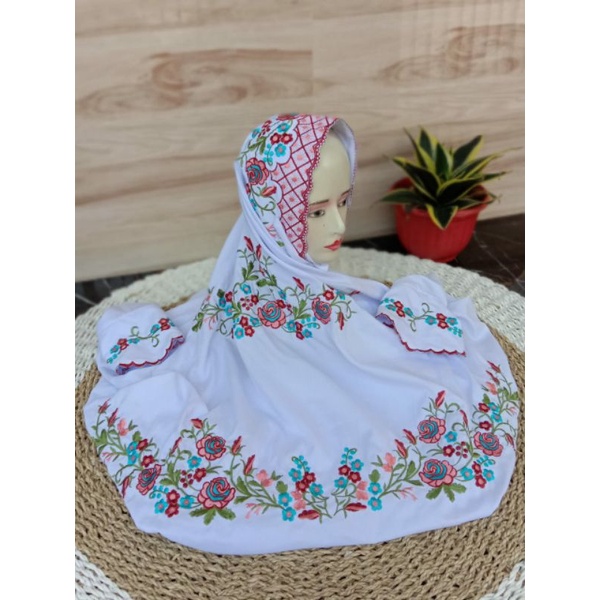 MUKENA BORDIR LAJUR TERMURAH | MUKENA POLINO SUPER GRADE • MUKENA LAJURAN