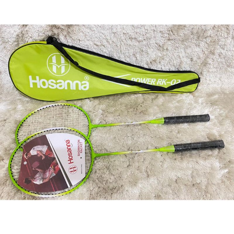 RAKET BULU TANGKIS RAKET BADMINTON SET ISI 2 HOSANNA RK-02