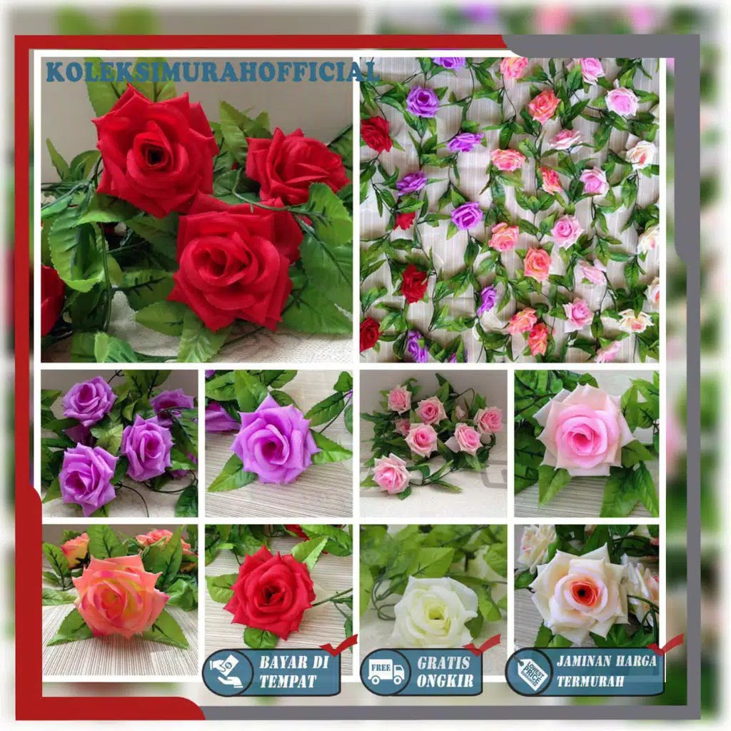 COD BUNGA MAWAR GANTUNG  BUNGA GANTUNG  PLASTIK BUNGA ARTIFISIAL BUNGA PAJANGAN BUNGA HIASAN BT9011-2