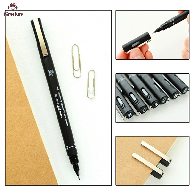 6PCS Uni Pin Drawing Pen Fine Line 005 01 02 03 05 08 Needle pen