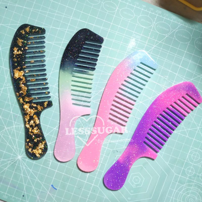SISIR RESIN / RESIN COMB CUSTOM NAMA + READY STOCK
