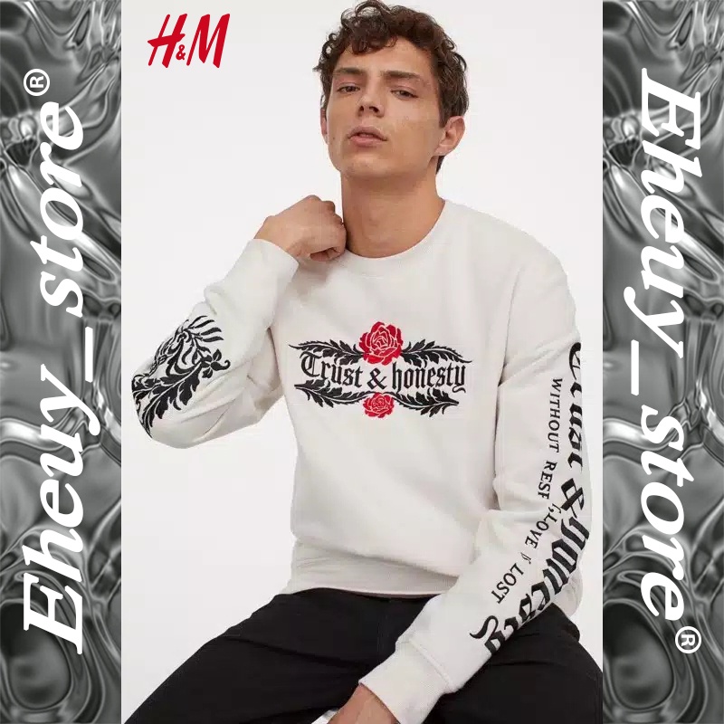 Crewneck H&amp;M ILLINOIS FANTASTIQUE TRUST HONESTY LIVE WITH PURPOSE CREWNECK H&amp;M CREAM SWEATER H&amp;M ORI