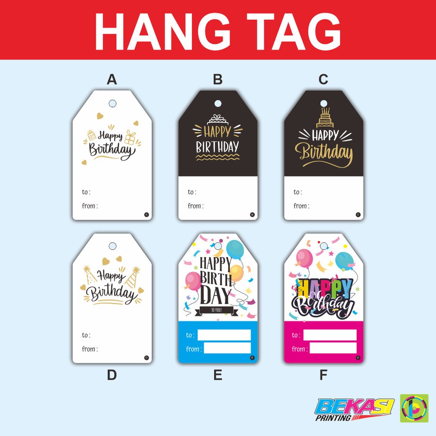 

Hang Tag Kue Cake Gift Card Hampers Parcel Souvenir HAPPY BIRTHDAY Ulang Tahun isi 12 PCS