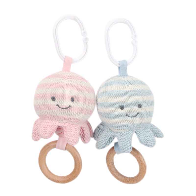 Mary Mainan Teether Bayi Bentuk Gurita Bahan Kayu DIY