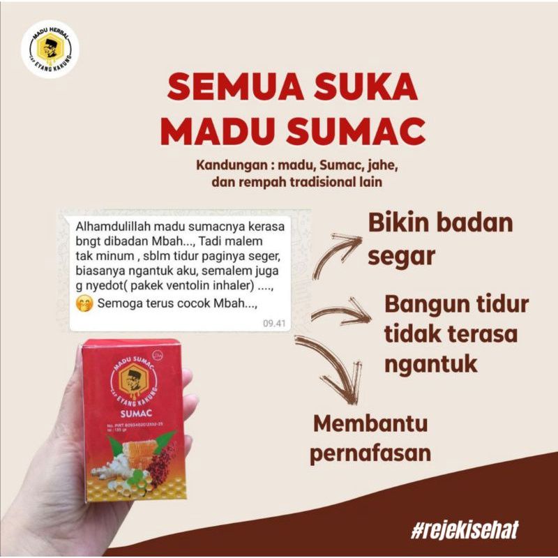 

Madu Sumac Cap Eyang Kakung 135gr 100%Ori