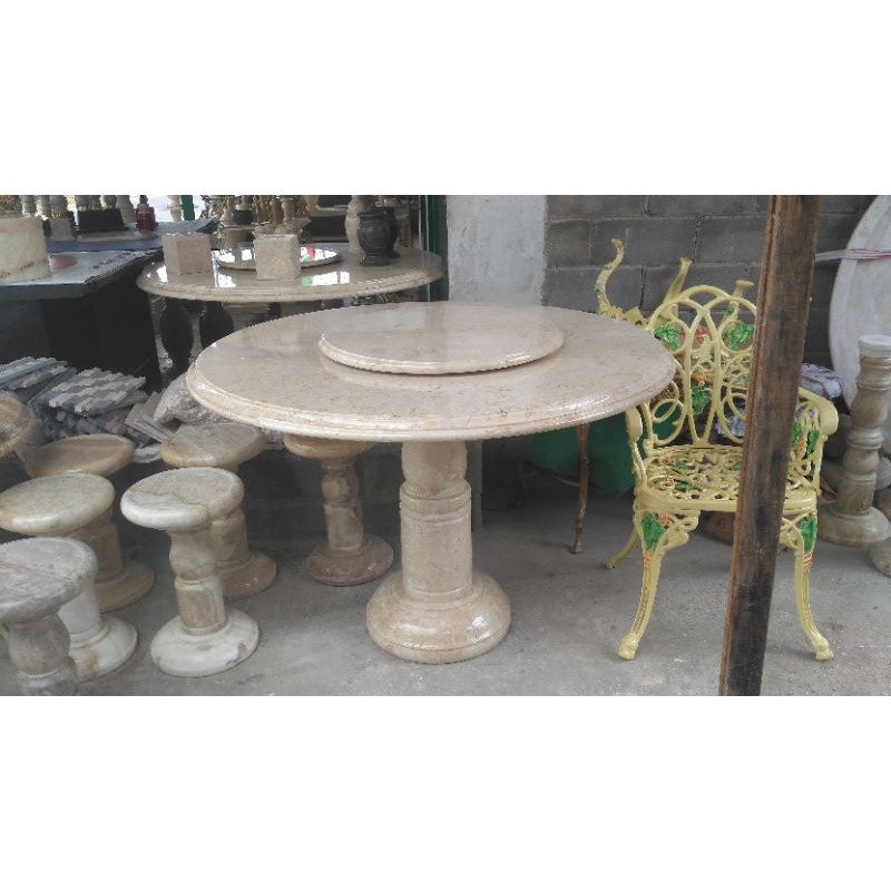 Meja makan marmer putar Terlaris