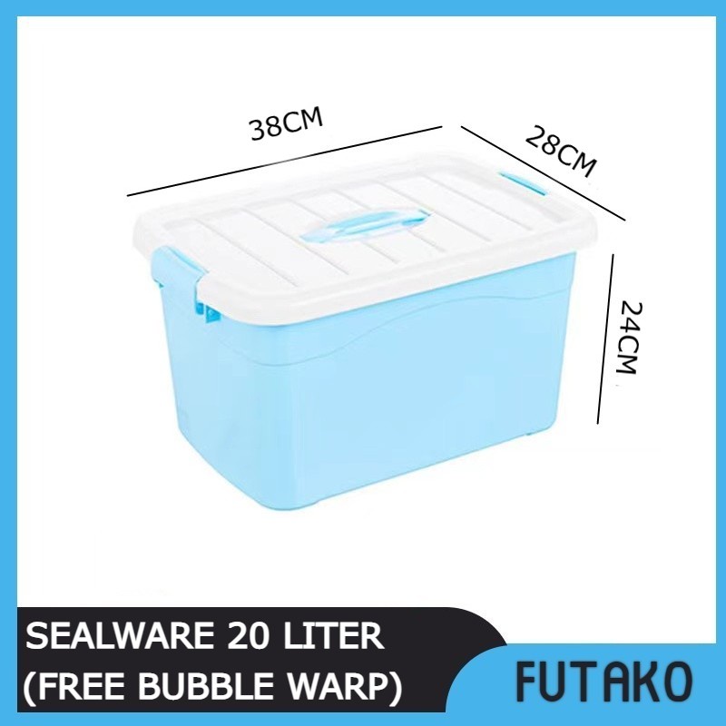 FUTAKO Kotak Penyimpanan dengan Penutup Storage Box Baju Ukuran L (38*28*24) 20 LITER