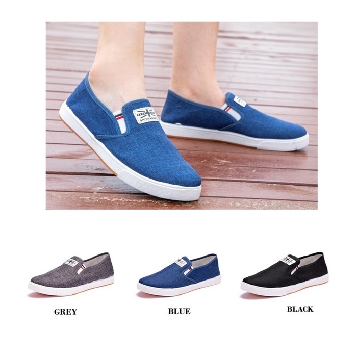 Ennwen SH26 Sepatu Pria Casual Denim Canvas Shoes Slip On Men Shoes