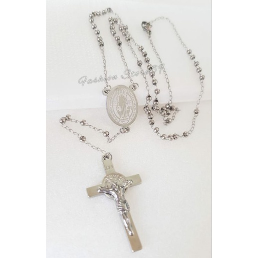 Kalung Rosario Silver Kalung Rohani Kalung Doa Rosario Titanium Impor RS03