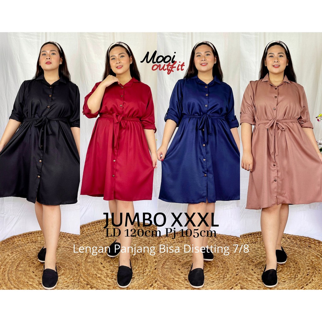 Dress Wanita Jumbo Ld 120 / Dress Kasual Jumbo /Dress Jumbo Murah Ld 120 Kekinian