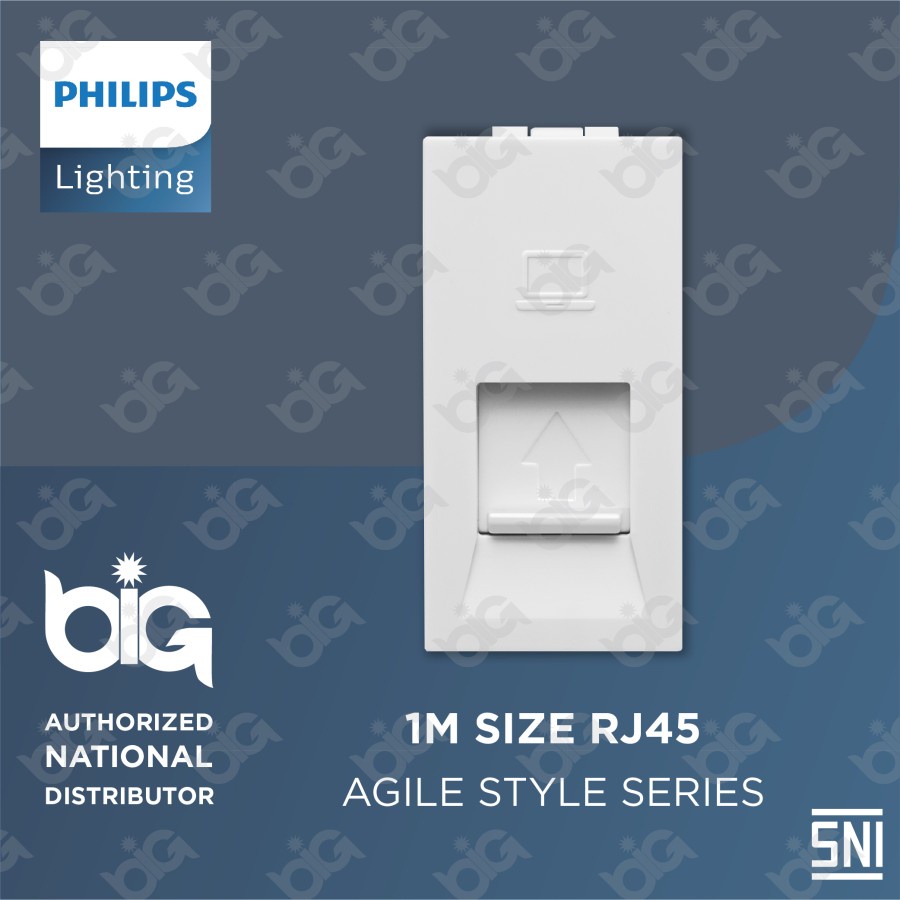 PHILIPS Agile Style 1M Outlet RJ45 Socket Modular LAN Socket RJ 45