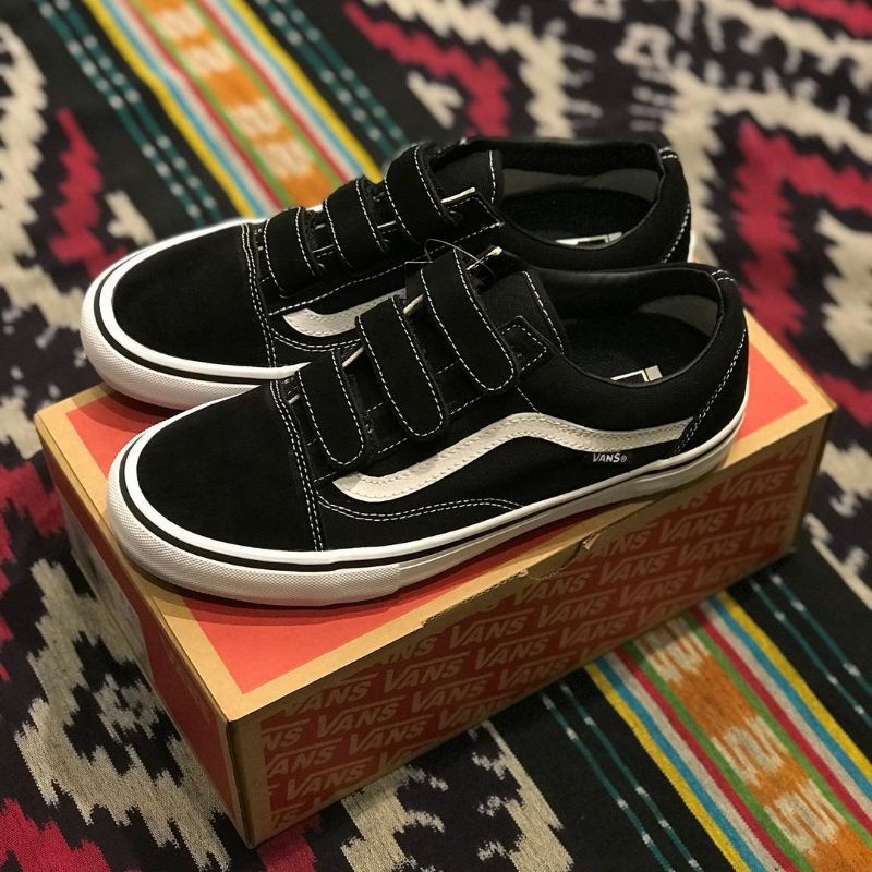 VANS OLDSKOOL PRO VELCRO BLACK WHITE