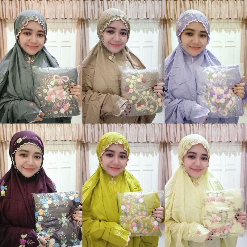 Mukena Terusan Dewasa Rayon Bordir Tile