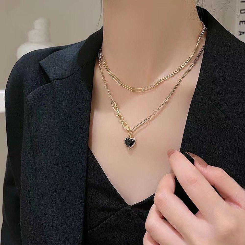 Mxbeauty Kalung Choker Rantai Bahan Metal Hias Zircon Untuk Wanita