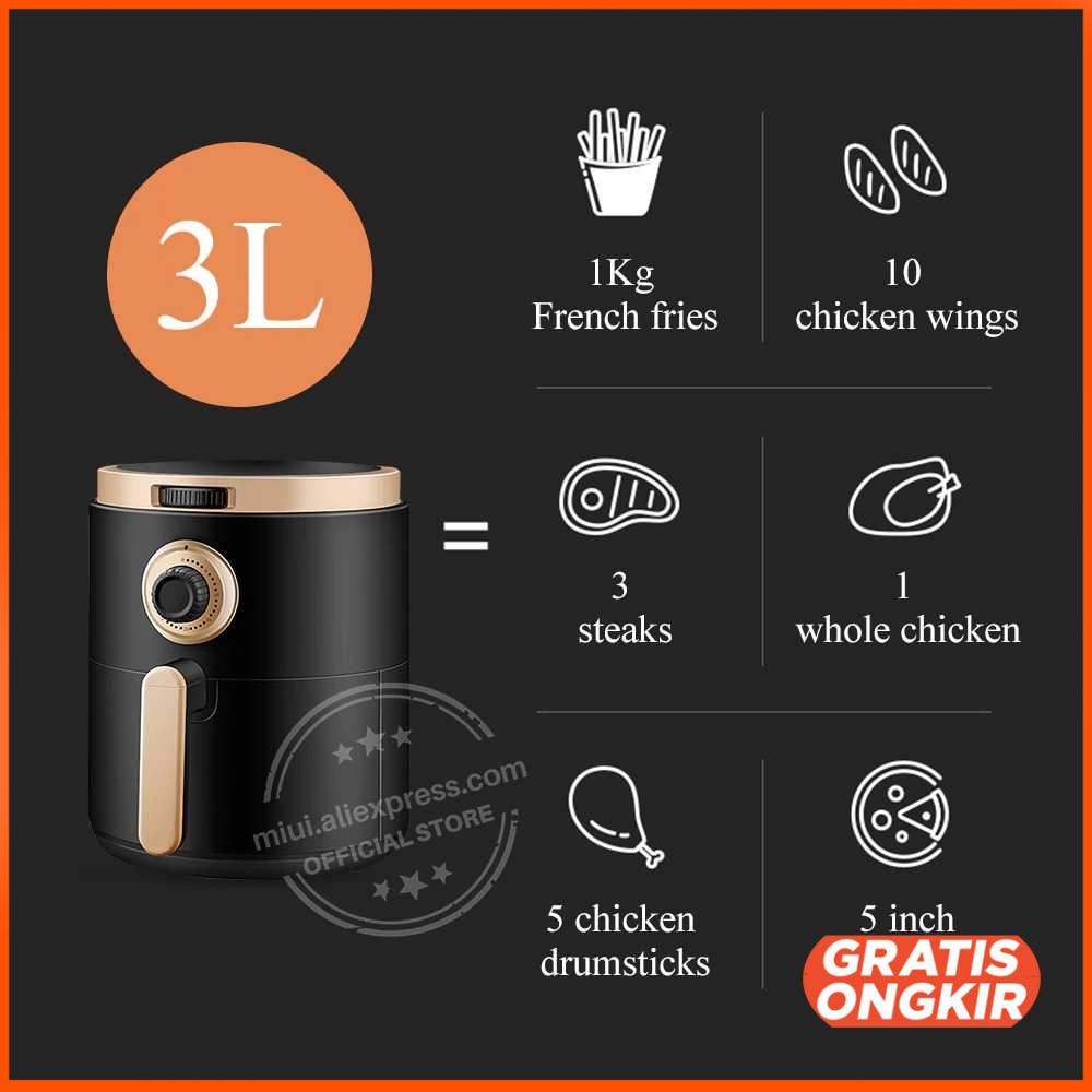 MIUI Smart Air Fryer Mesin Penggoreng Udara Tanpa Minyak 3L - AF-8062