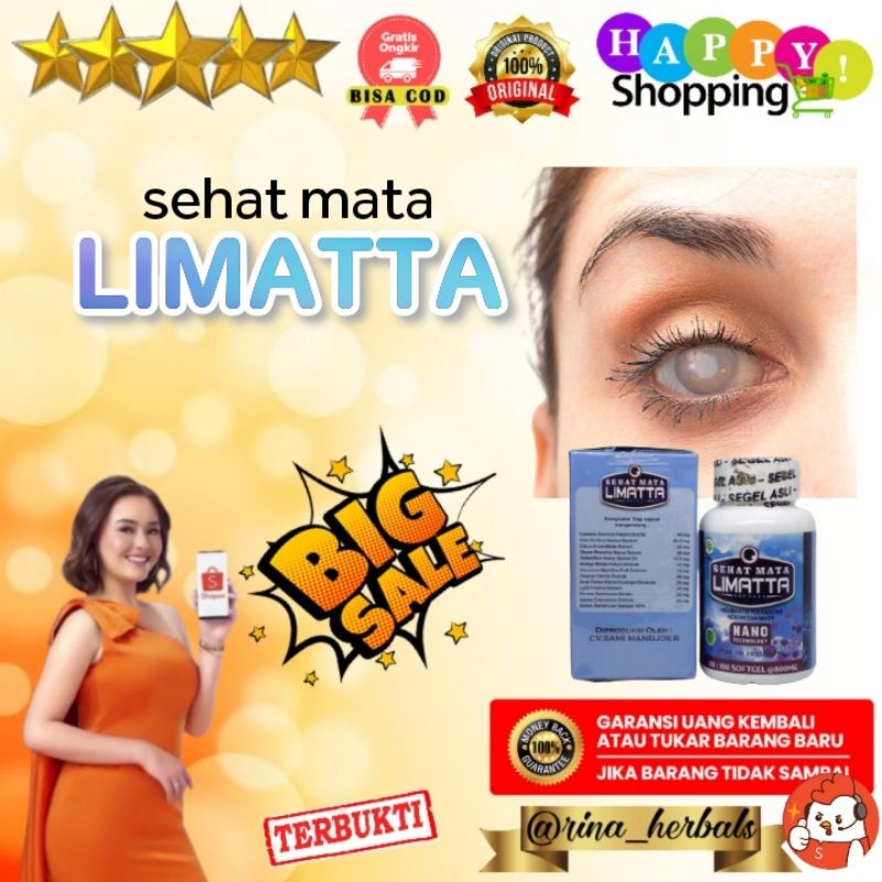 Sehat Mata LIMATTA SOFTGEL Original BPOM Obat Khusus Kesehatan Mata-Mata Minus, Katarak