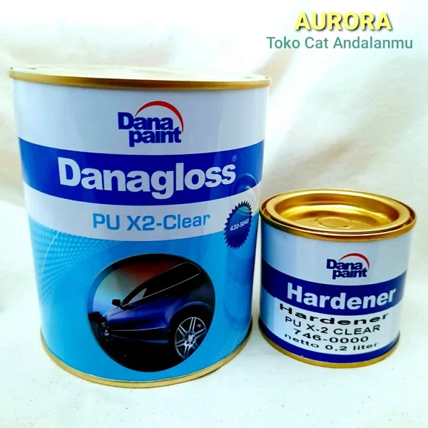 Clear Danaglos X2 Anti Gores PU Plus Hardener Danagloss Clear 4100 Pernis Mengkilap Glossy Claer Kli
