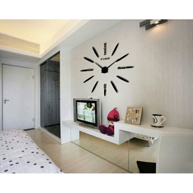 (MAINANKYU) Jam Dinding Besar DIY Giant Wall Clock Quartz Creative Design 80-130cm - DIY-202