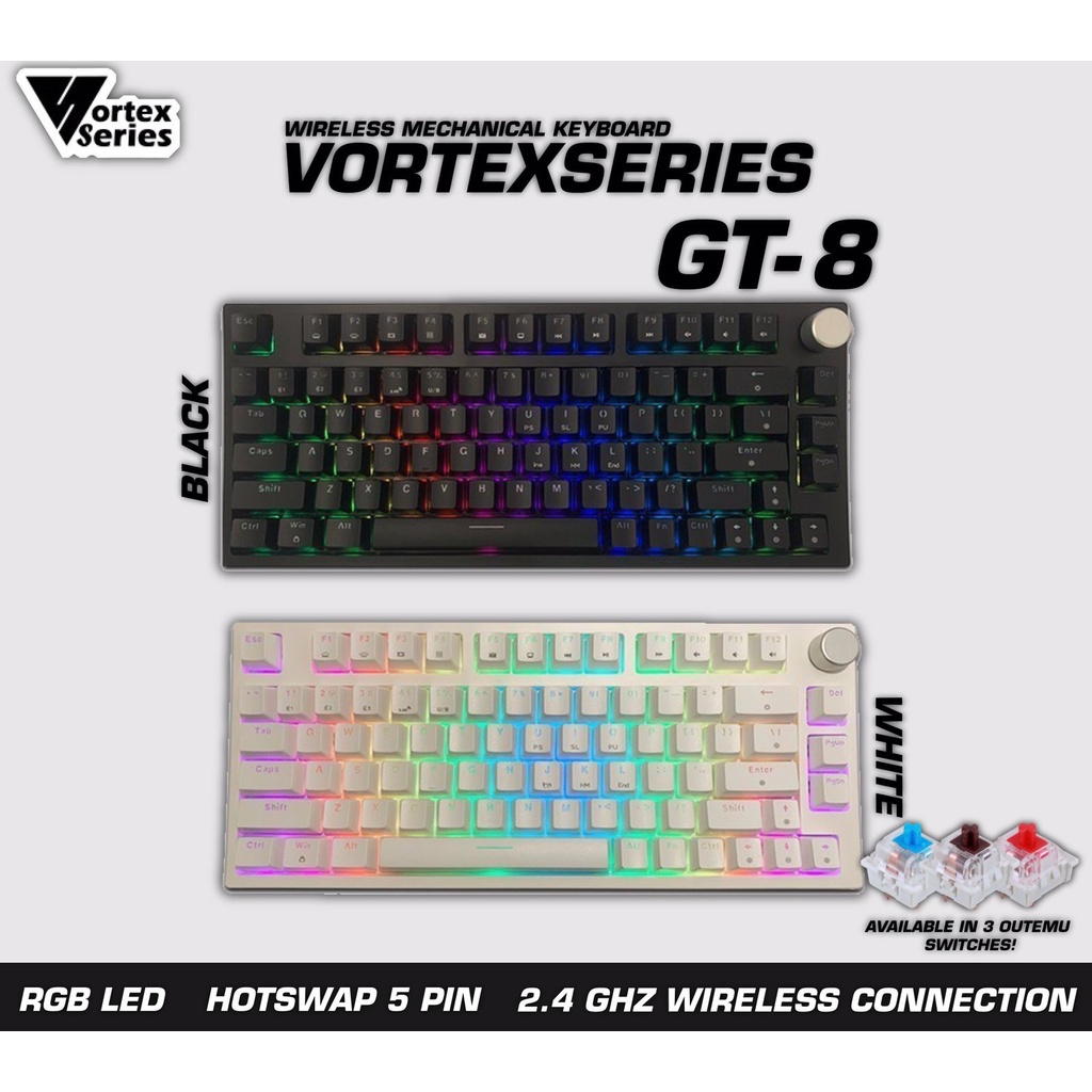 VORTEXSERIES GT-8 WIRELESS MECHANICAL RGB GAMING KEYBOARD